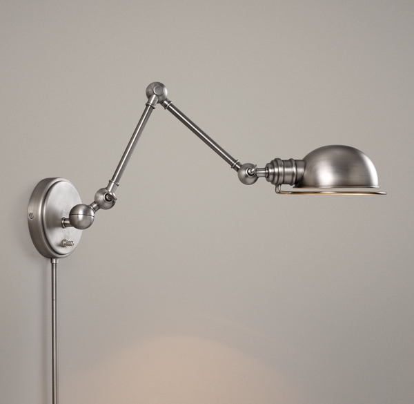 Academy Task Swing-Arm Sconce - Antique Brushed Nickel